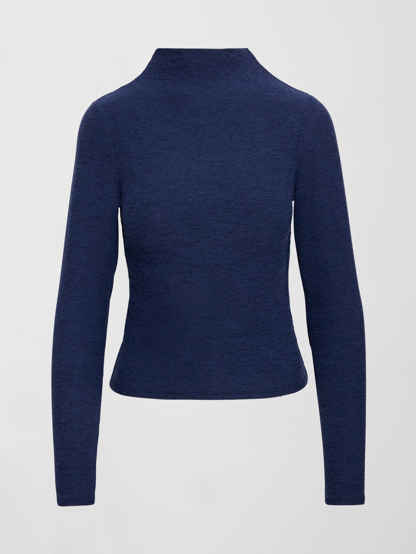 Carbon38 Mock Neck Long Sleeve in Soft Luxe - Heather Navy Blazer
