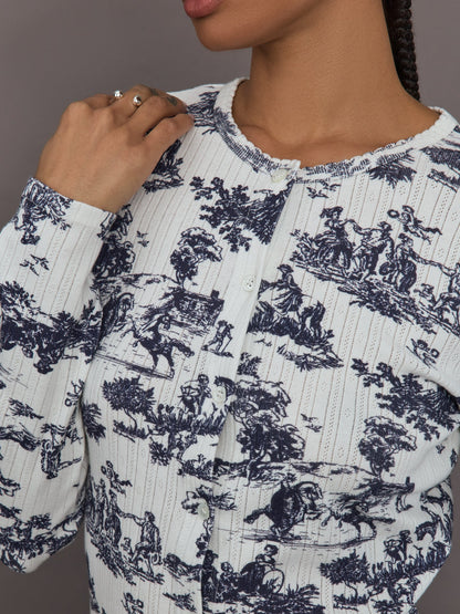 Carbon38 Toile Sleep Set - Navy Toile