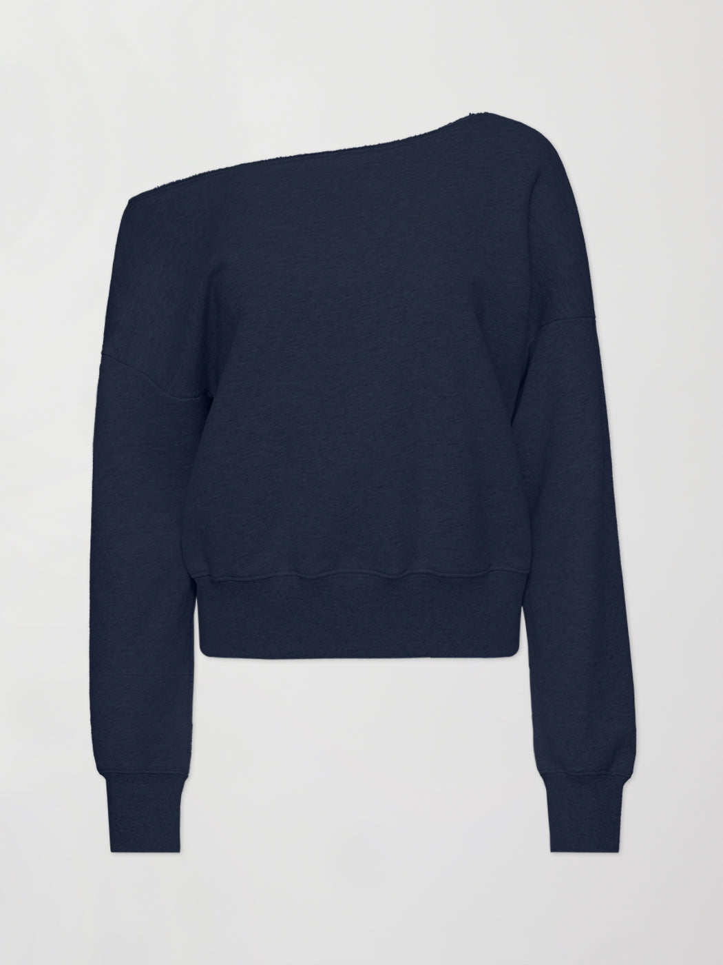 Carbon38 Off Shoulder Sweatshirt in French Terry - Navy Blazer