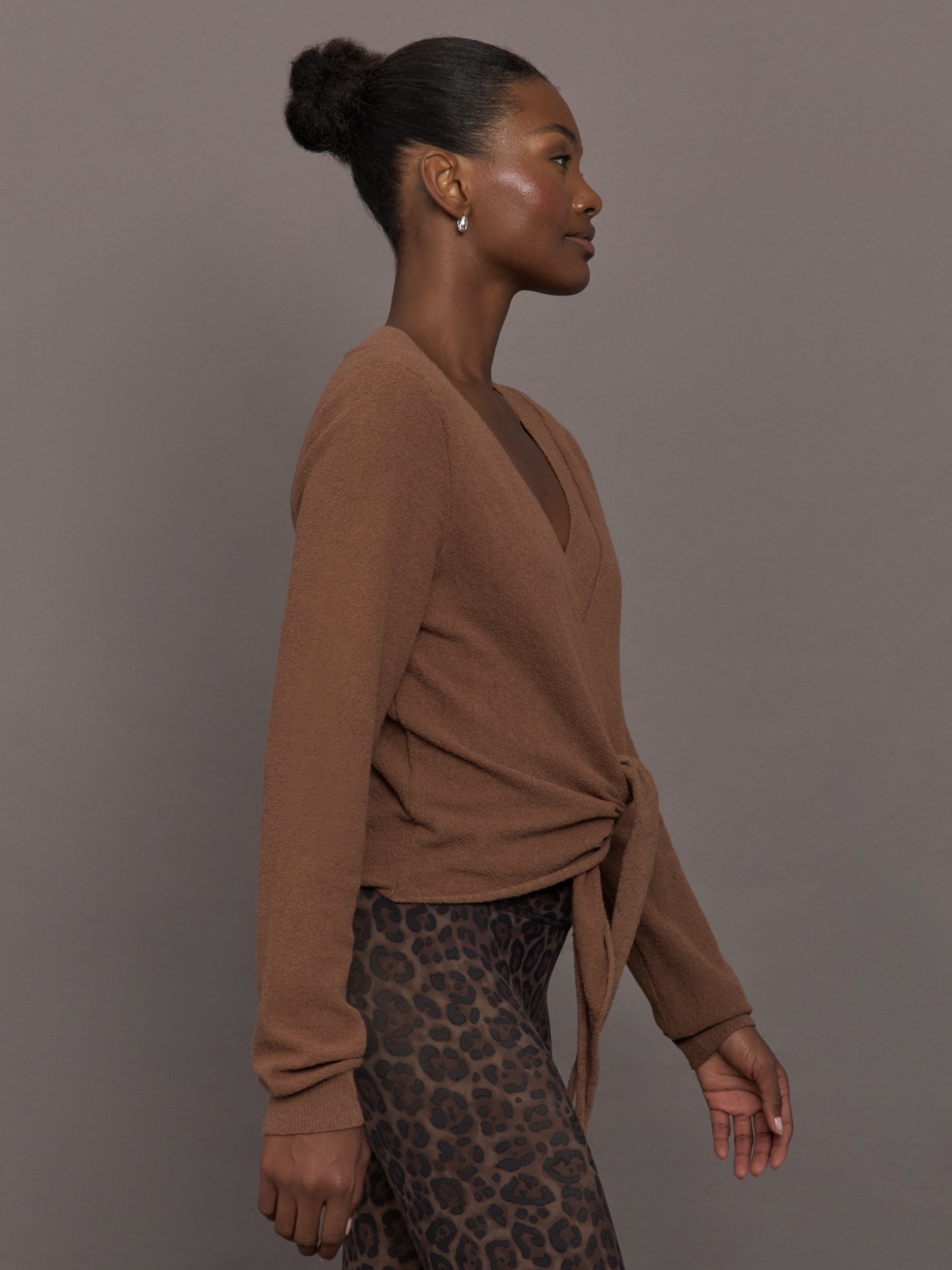 Carbon38 Knot Front Sweater - Cocoa