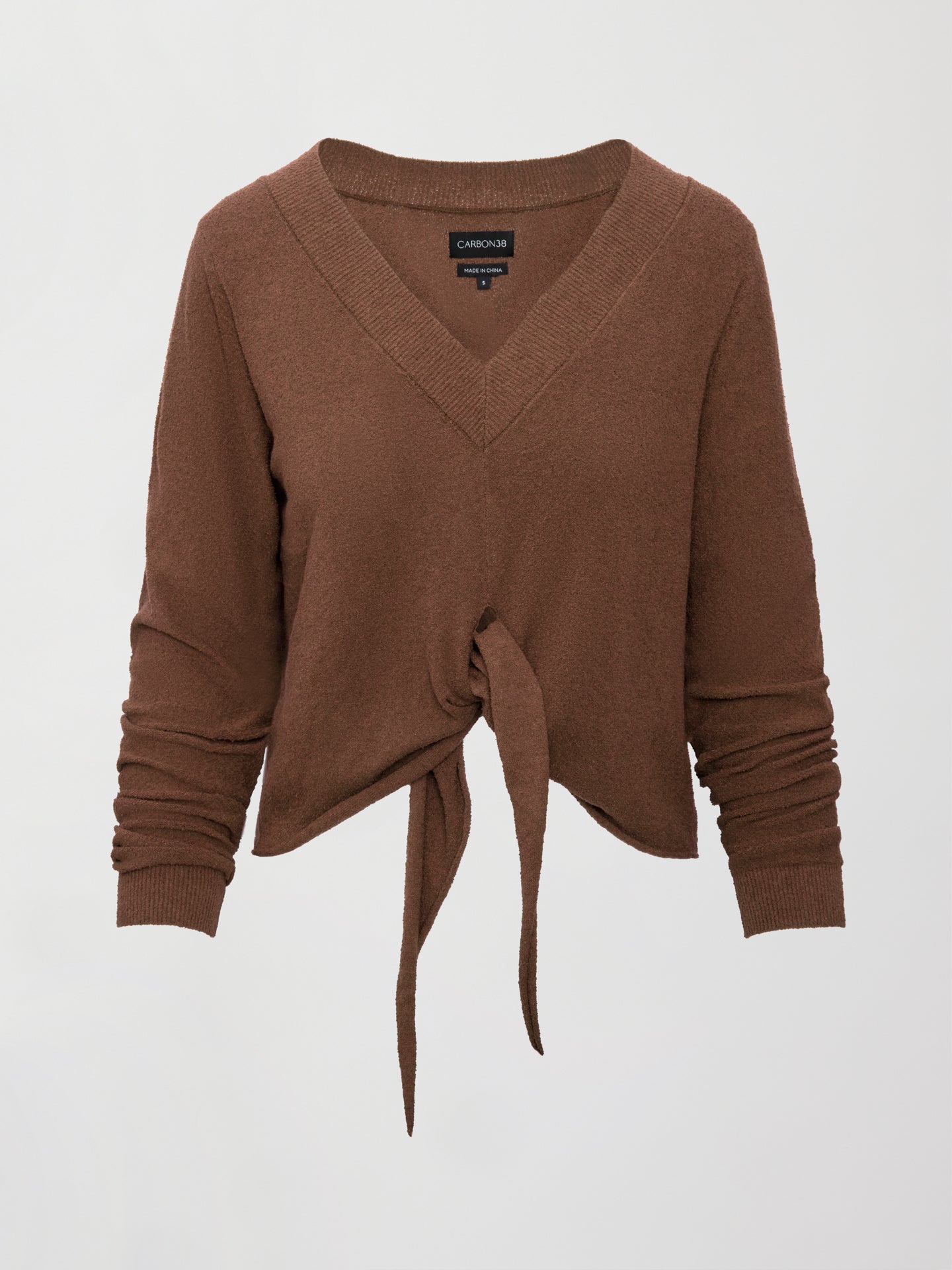 Carbon38 Knot Front Sweater - Cocoa