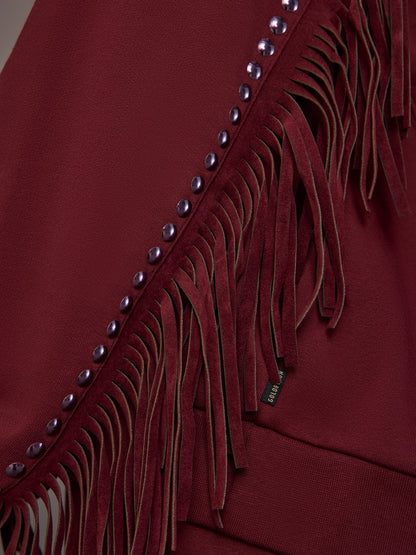 Carbon38 Fenzy Crew Neck Sweater - Vino Rosso