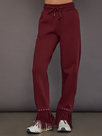 Carbon38 Reign Wide Leg Track Pant - Vino Rosso