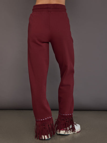 Carbon38 Reign Wide Leg Track Pant - Vino Rosso