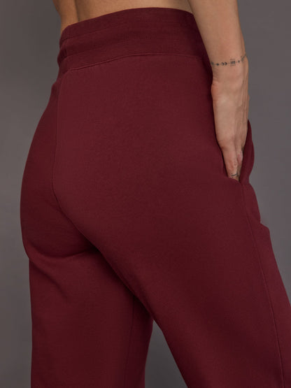 Carbon38 Reign Wide Leg Track Pant - Vino Rosso