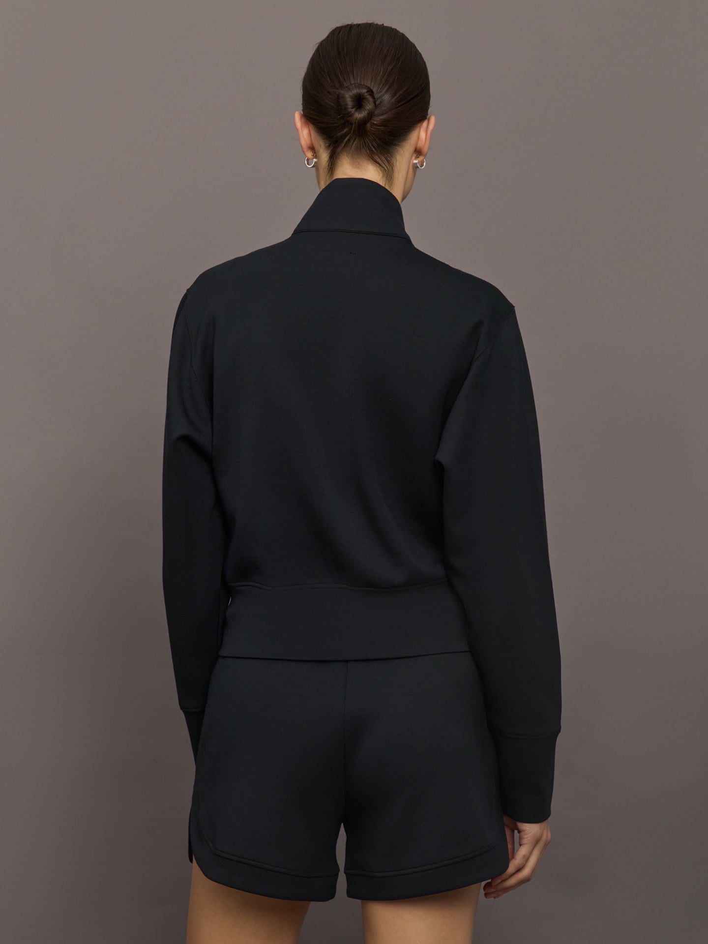 Carbon38 Full Zip Jacket in Interlock - Black