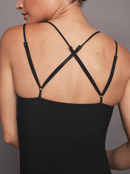 Carbon38 Strappy Tank in Melt - Black