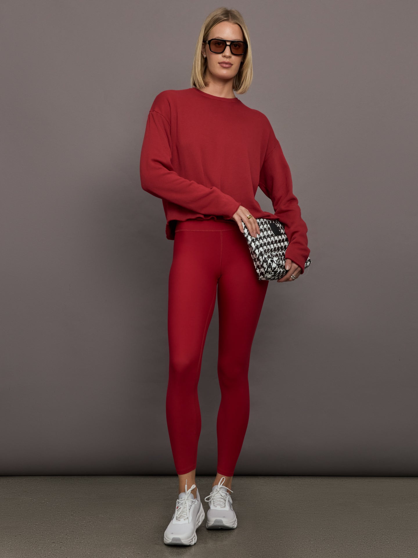 Carbon38 Crew Neck Sweatshirt in French Terry - Cherry Red