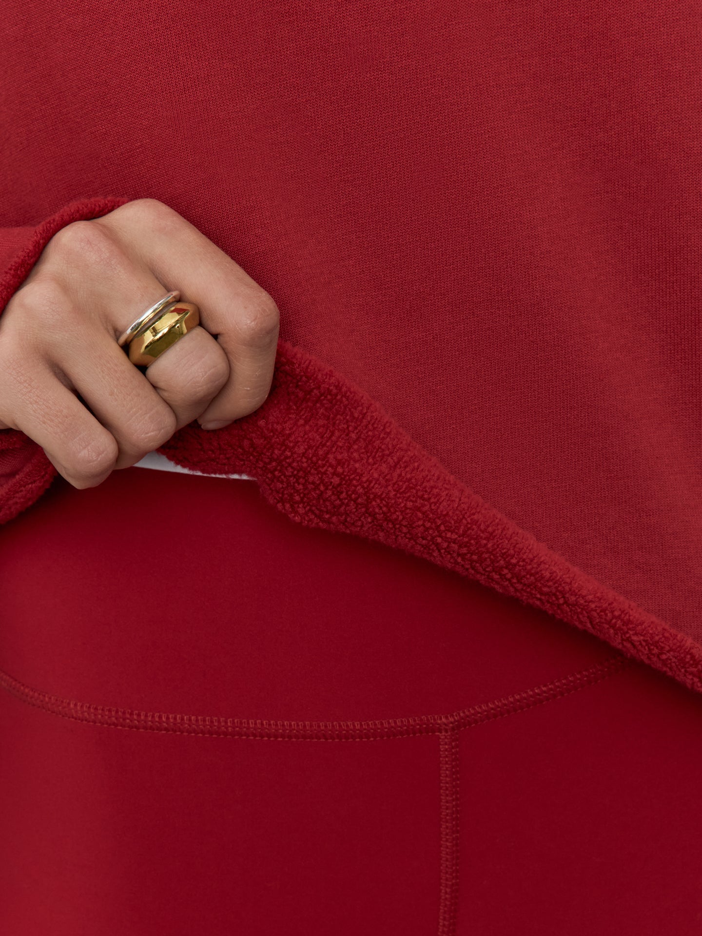 Carbon38 Crew Neck Sweatshirt in French Terry - Cherry Red