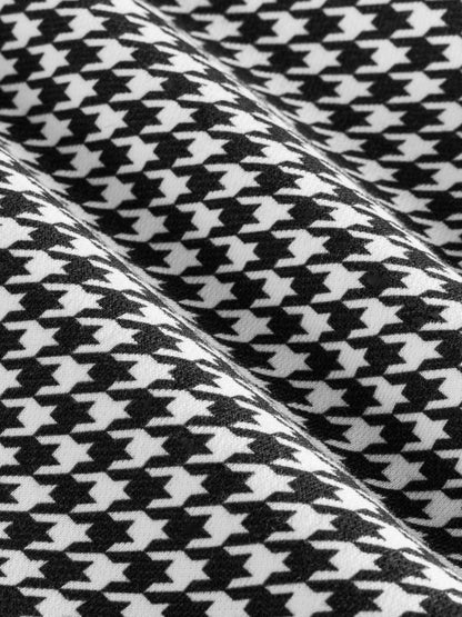 Carbon38 Houndstooth Half Zip - Ivory / Faded Black
