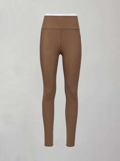 Carbon38 Contrast Waistband Legging in Melt - Caribou/ White