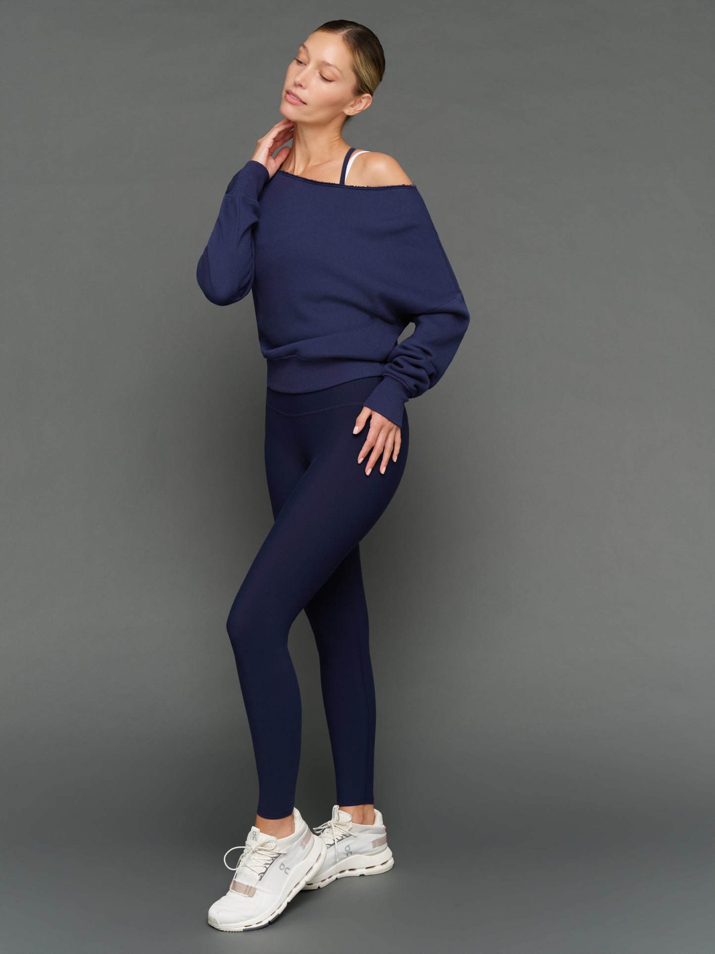 Carbon38 Double Layered Tank in Melt - Navy Blazer/White