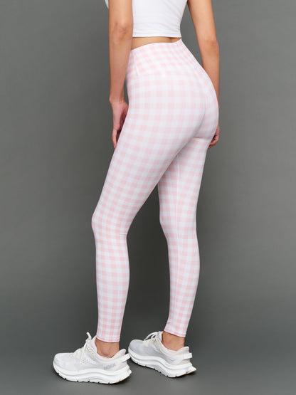 Carbon38 Gingham High Rise Legging in Melt - Pink Gingham