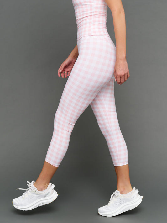 Carbon38 Gingham Capri in Melt - Pink Gingham