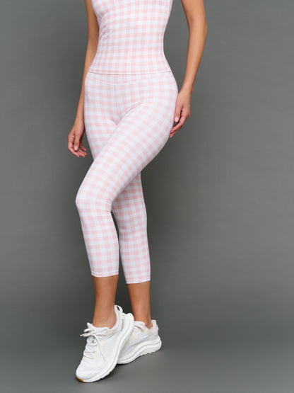 Carbon38 Gingham Capri in Melt - Pink Gingham