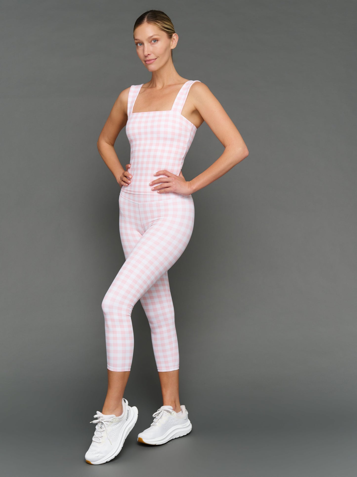 Carbon38 Gingham Capri in Melt - Pink Gingham