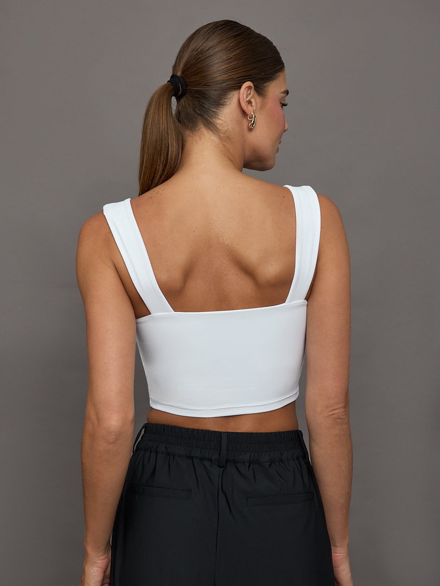 Carbon38 Square Neck Bra Top in Melt - White