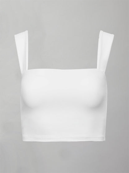 Carbon38 Square Neck Bra Top in Melt - White
