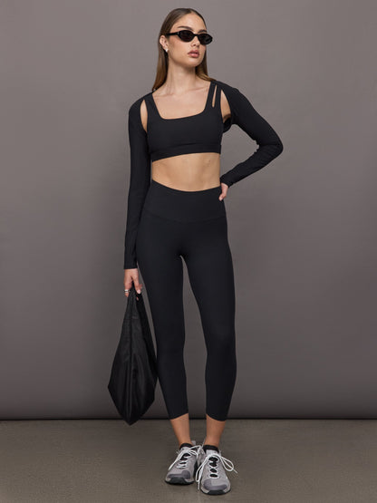Carbon38 Long Sleeve Active Shrug in Melt - Black