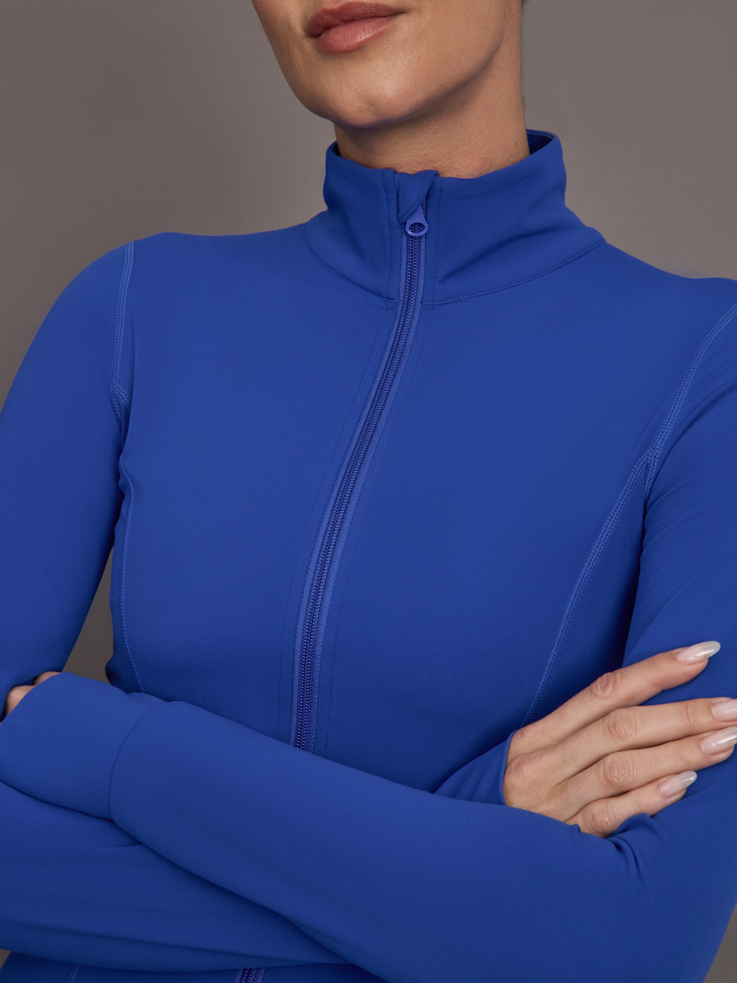 Carbon38 Full Zip Active Jacket in Melt - Cobalt Blue