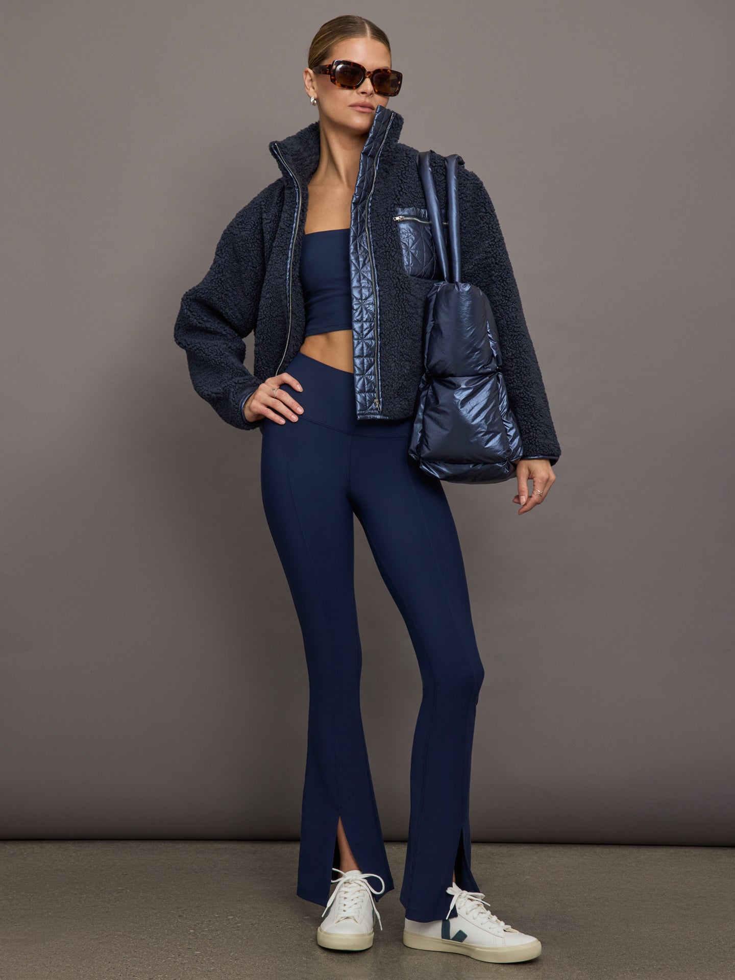 Carbon38 Split Front Legging in Melt - Navy Blazer