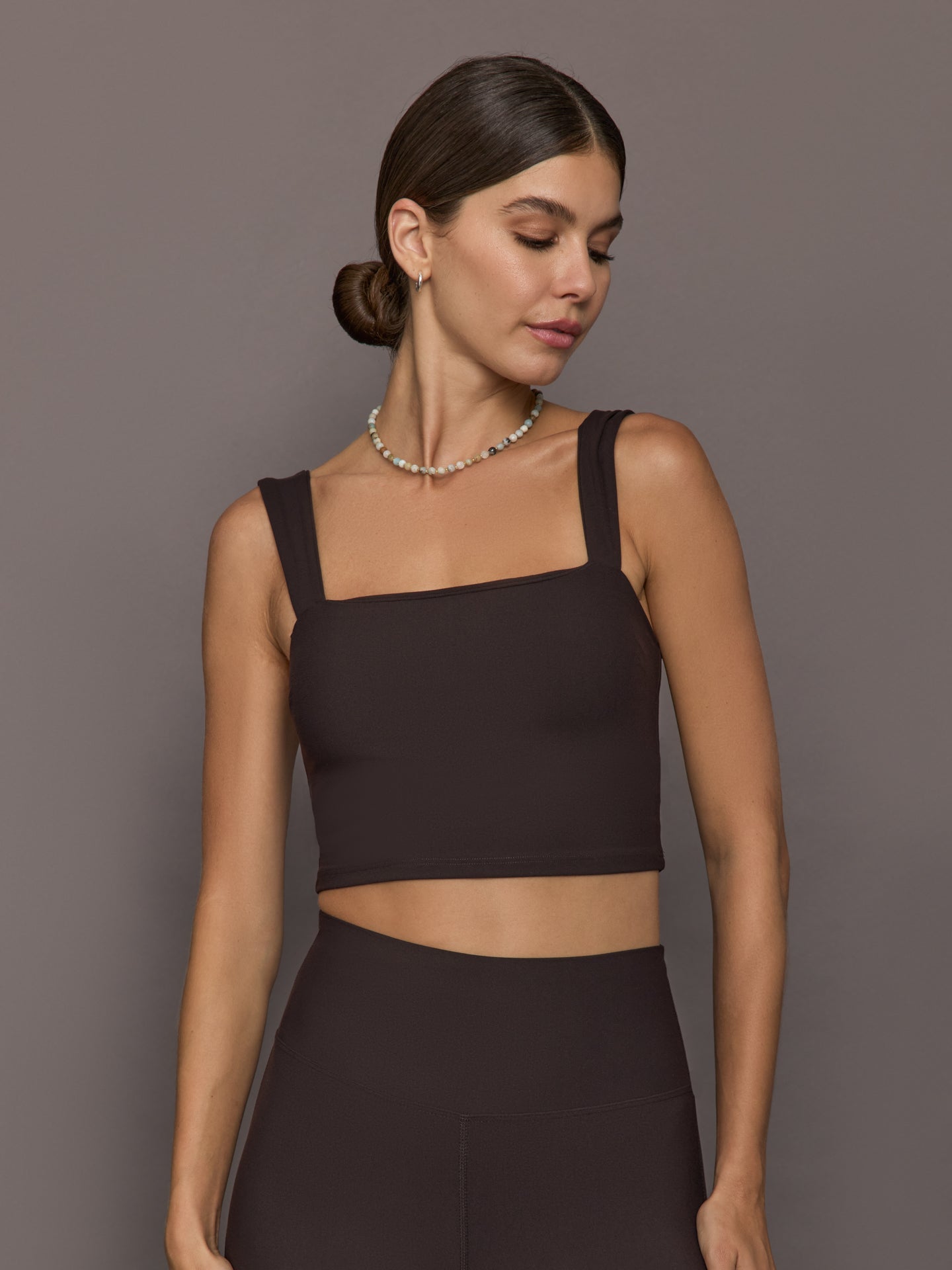 Carbon38 Square Neck Bra in Melt - Chocolate Torte