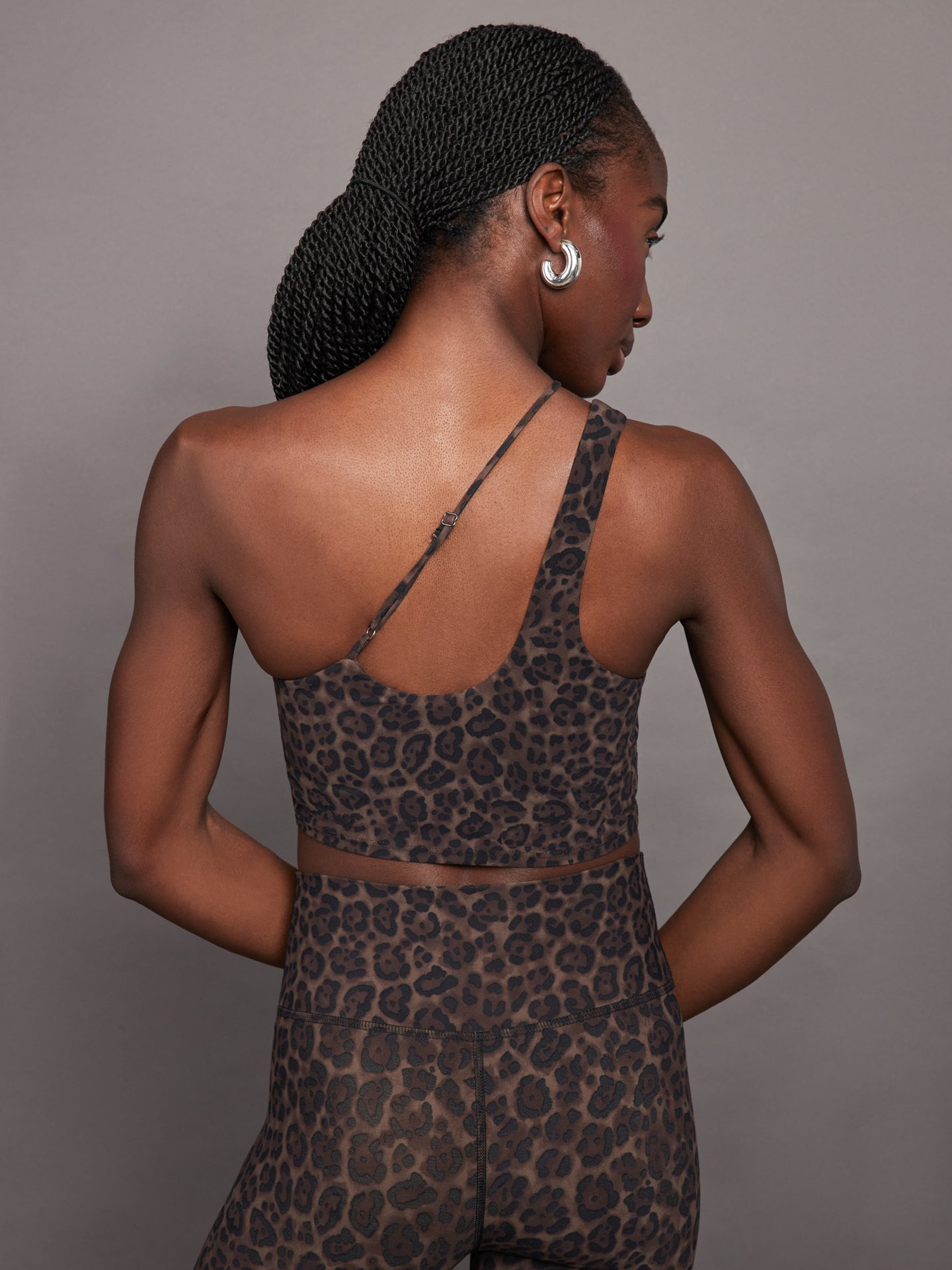 Carbon38 One Shoulder Convertible Bra Top - Leopard Print
