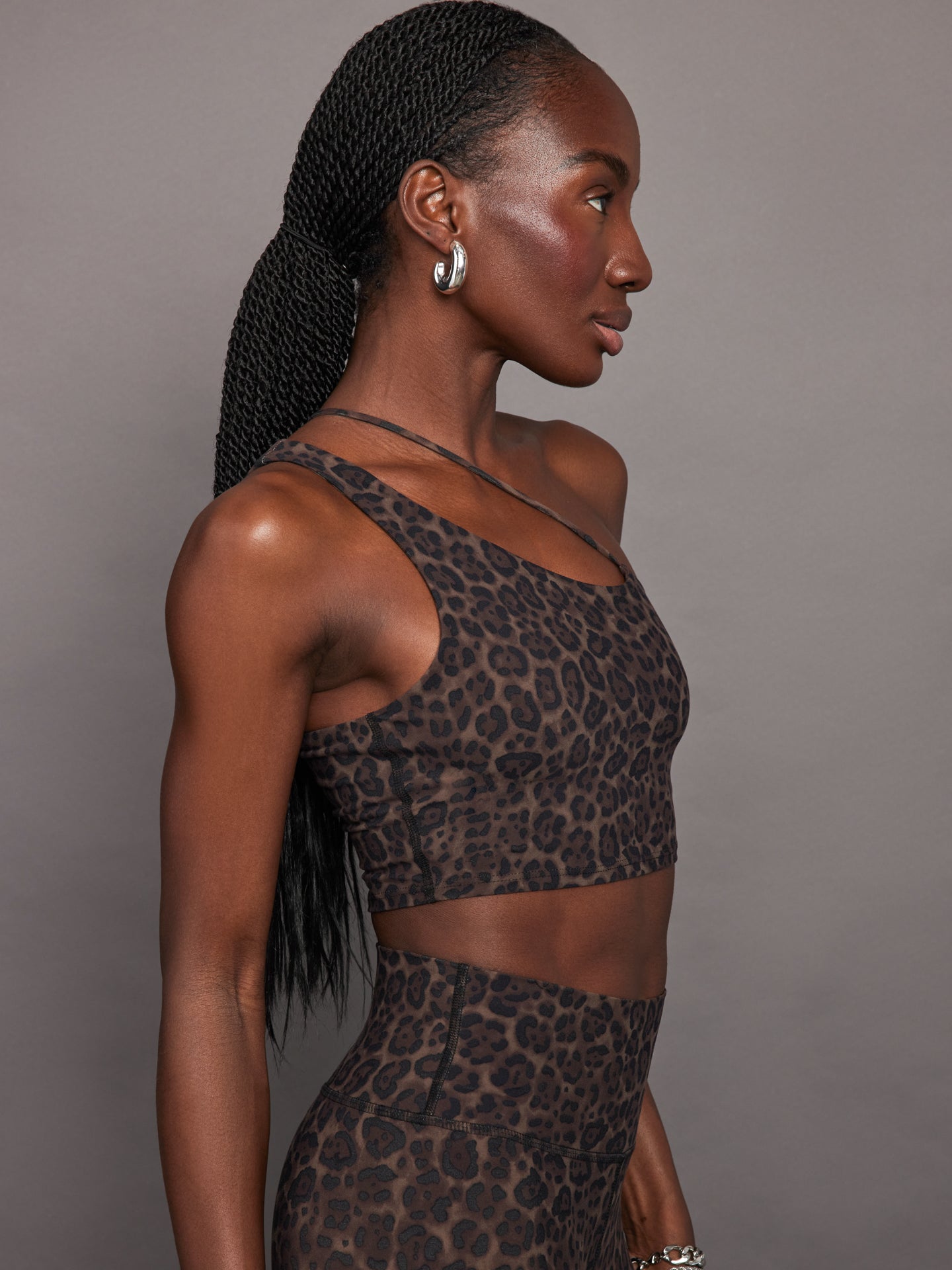 Carbon38 One Shoulder Convertible Bra Top - Leopard Print