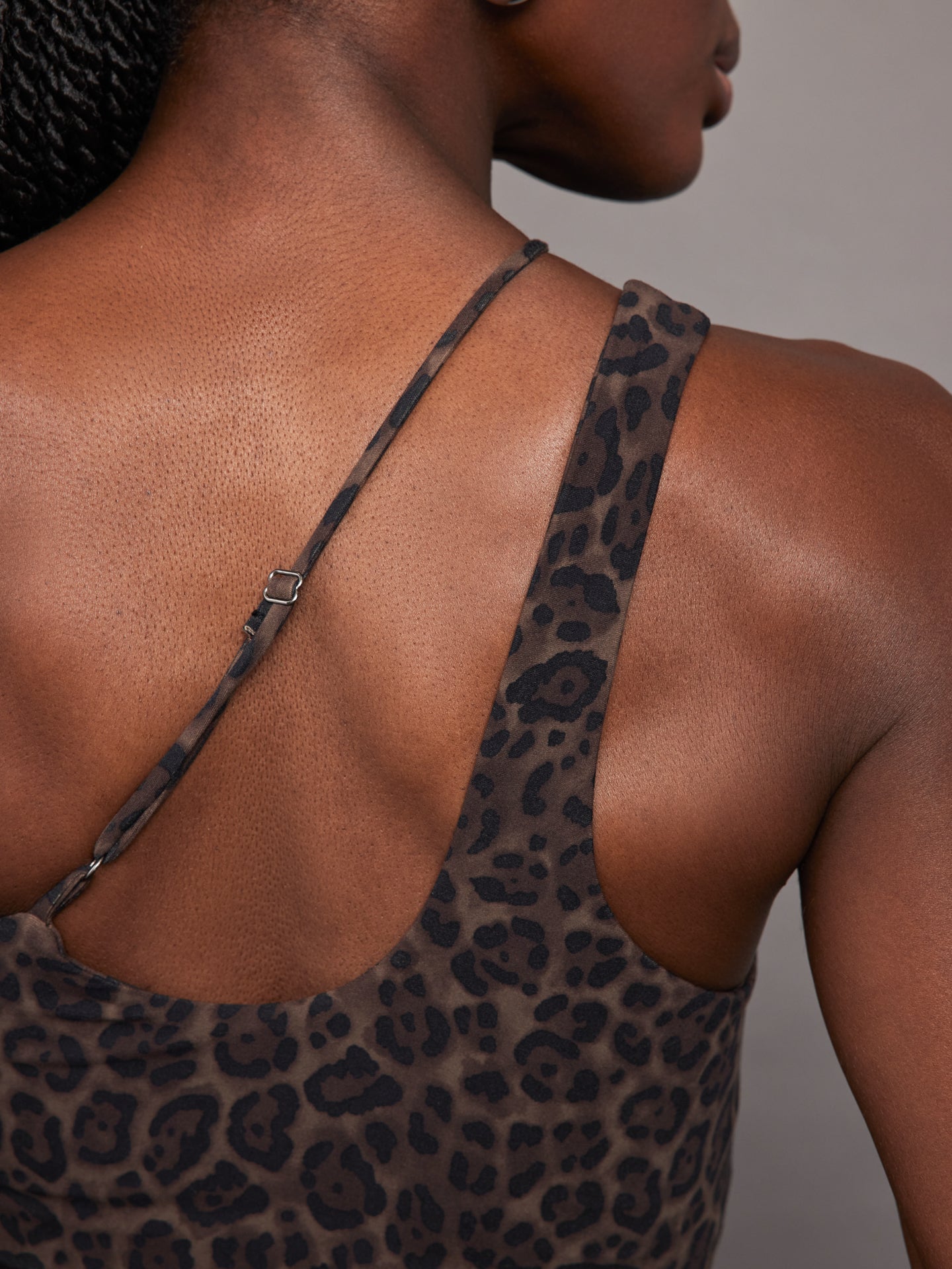 Carbon38 One Shoulder Convertible Bra Top - Leopard Print