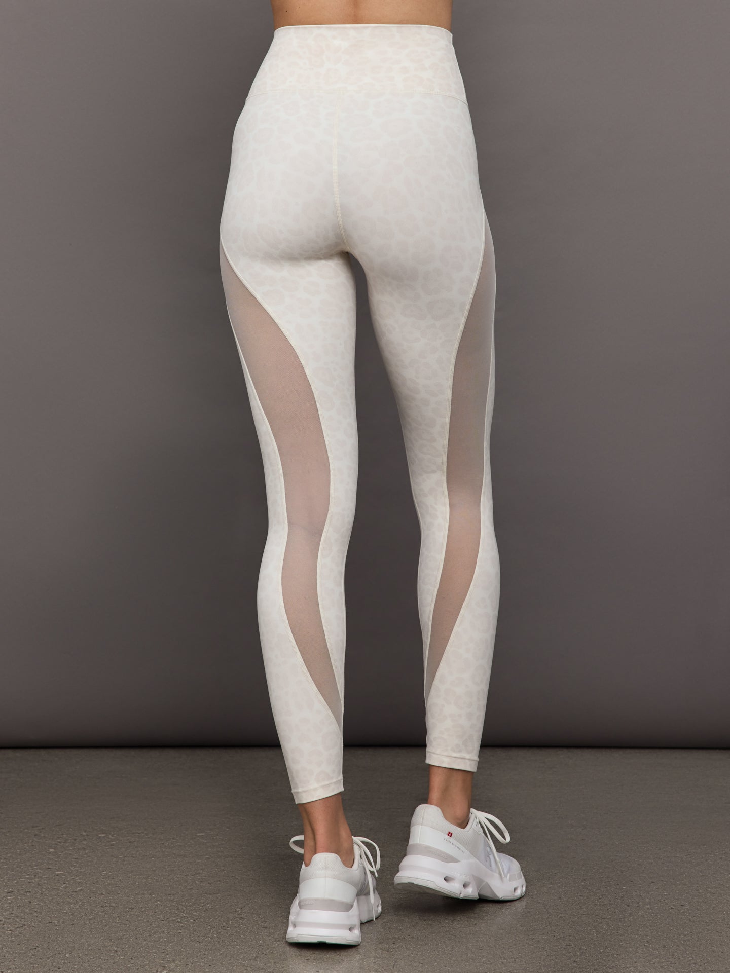Carbon38 Sheer Spliced Legging in Melt - Snow Leopard