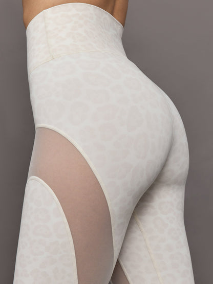 Carbon38 Sheer Spliced Legging in Melt - Snow Leopard