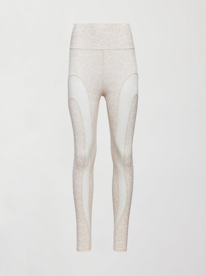 Carbon38 Sheer Spliced Legging in Melt - Snow Leopard