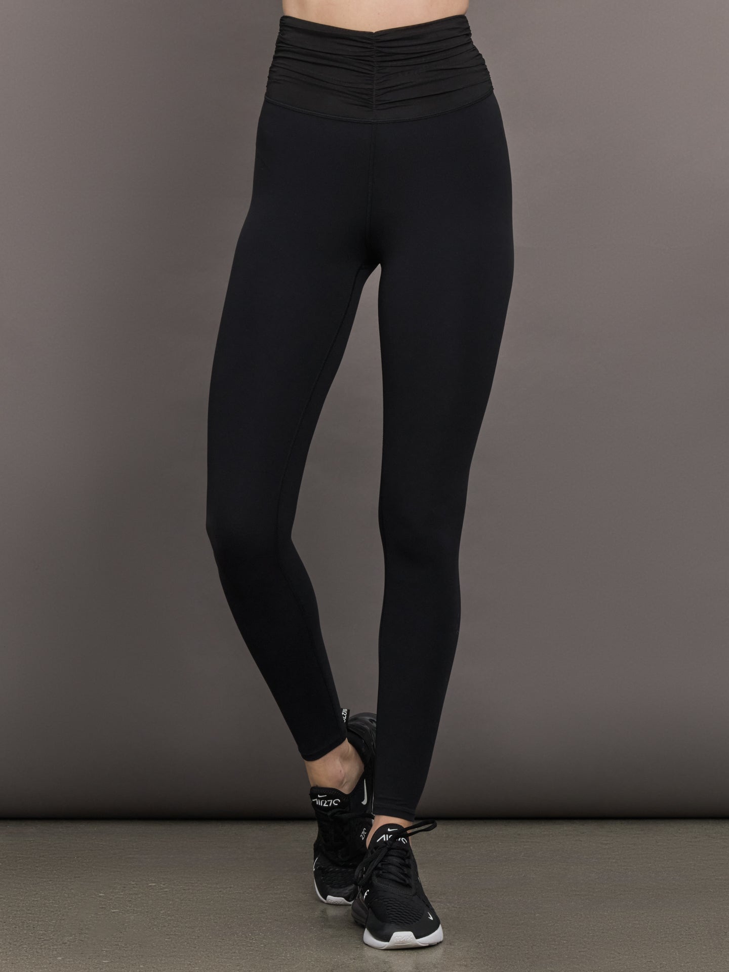 Carbon38 Ruched Mesh Legging in Melt - Black