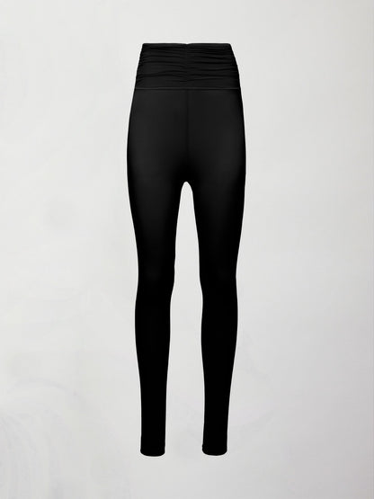 Carbon38 Ruched Mesh Legging in Melt - Black