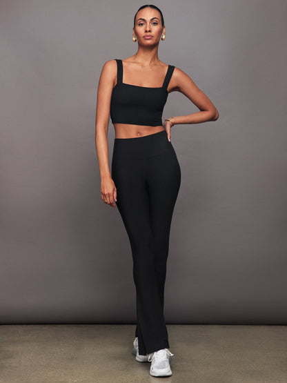 Carbon38 Square Neck Bra Top in Melt - Black