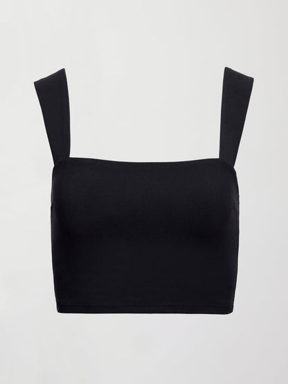 Carbon38 Square Neck Bra Top in Melt - Black