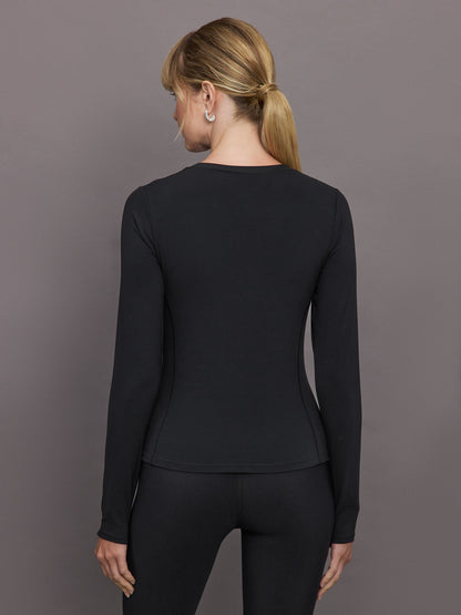 Carbon38 Long Sleeve Crew Neck in Melt - Black