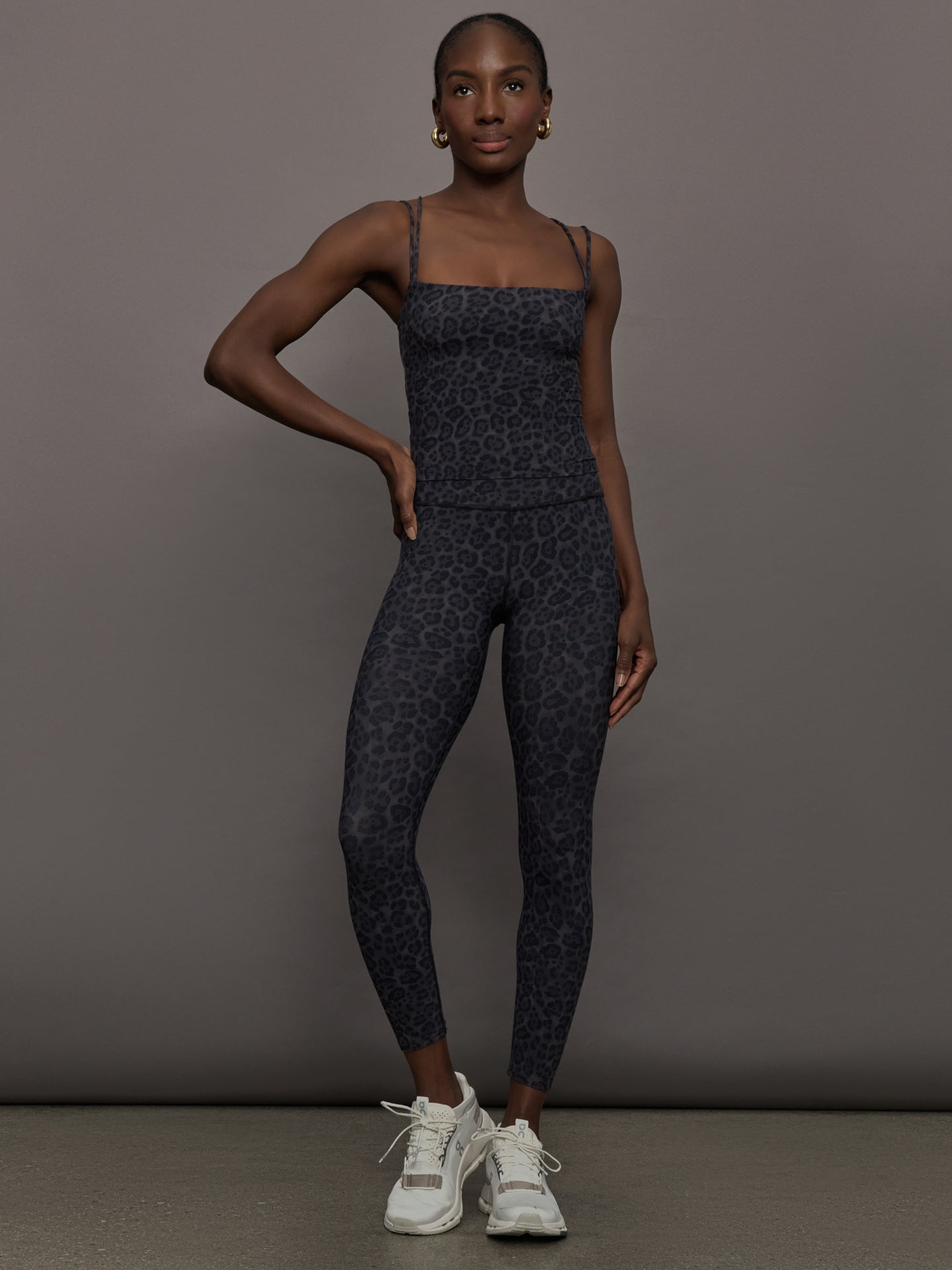 Carbon38 Strappy Tank in Melt - Charcoal Leopard