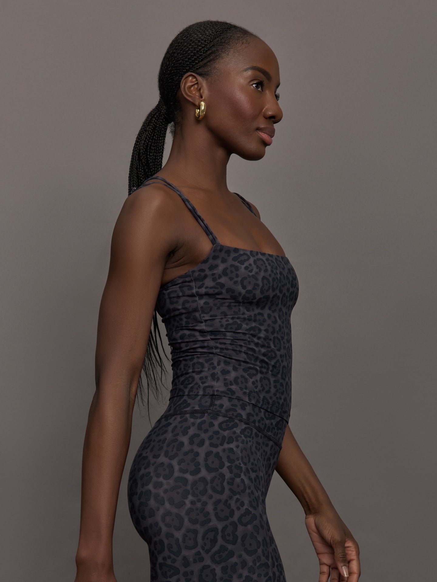 Carbon38 Strappy Tank in Melt - Charcoal Leopard