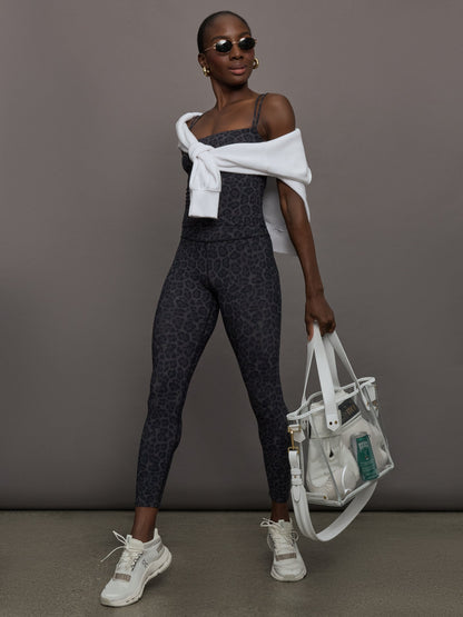 Carbon38 Strappy Tank in Melt - Charcoal Leopard