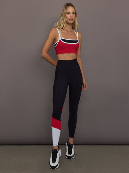 Carbon38 Double Layered Bra in Melt - Black/Crimson/ White Binding