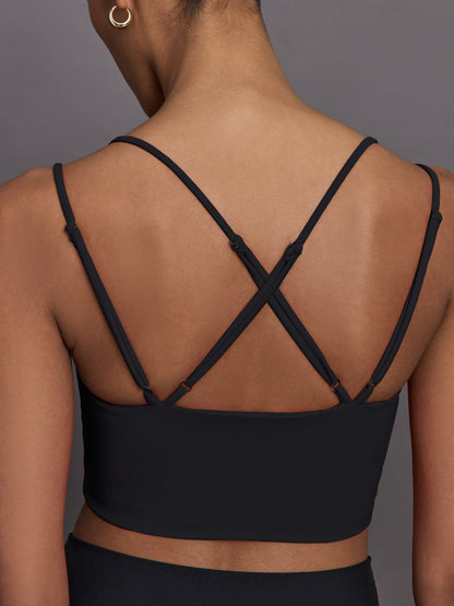 Carbon38 Strappy Bra in Melt - Black