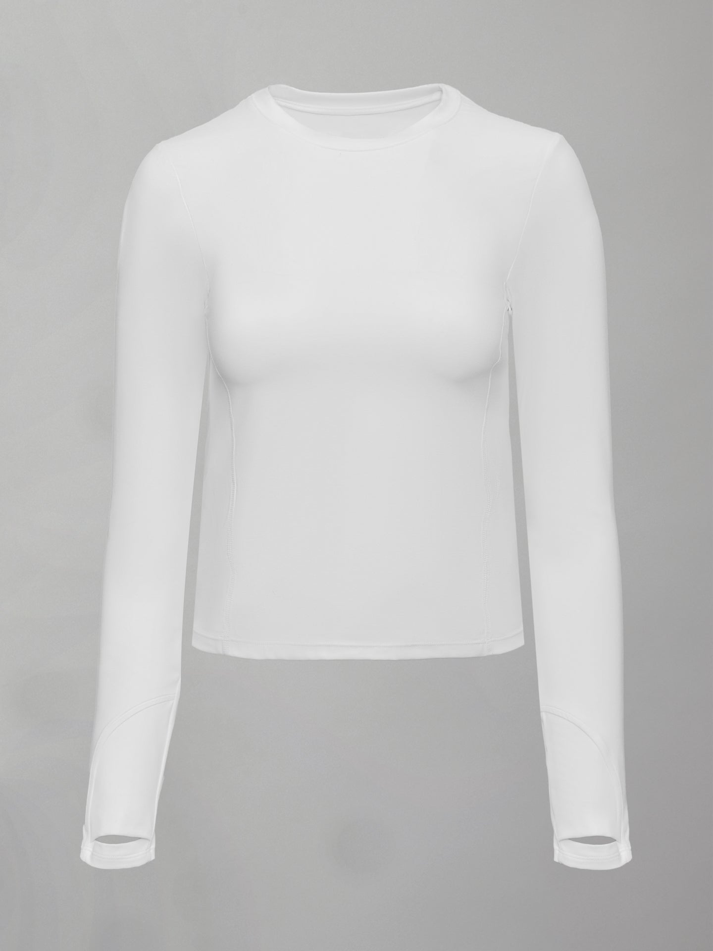 Carbon38 Long Sleeve Crew Neck in Melt - White