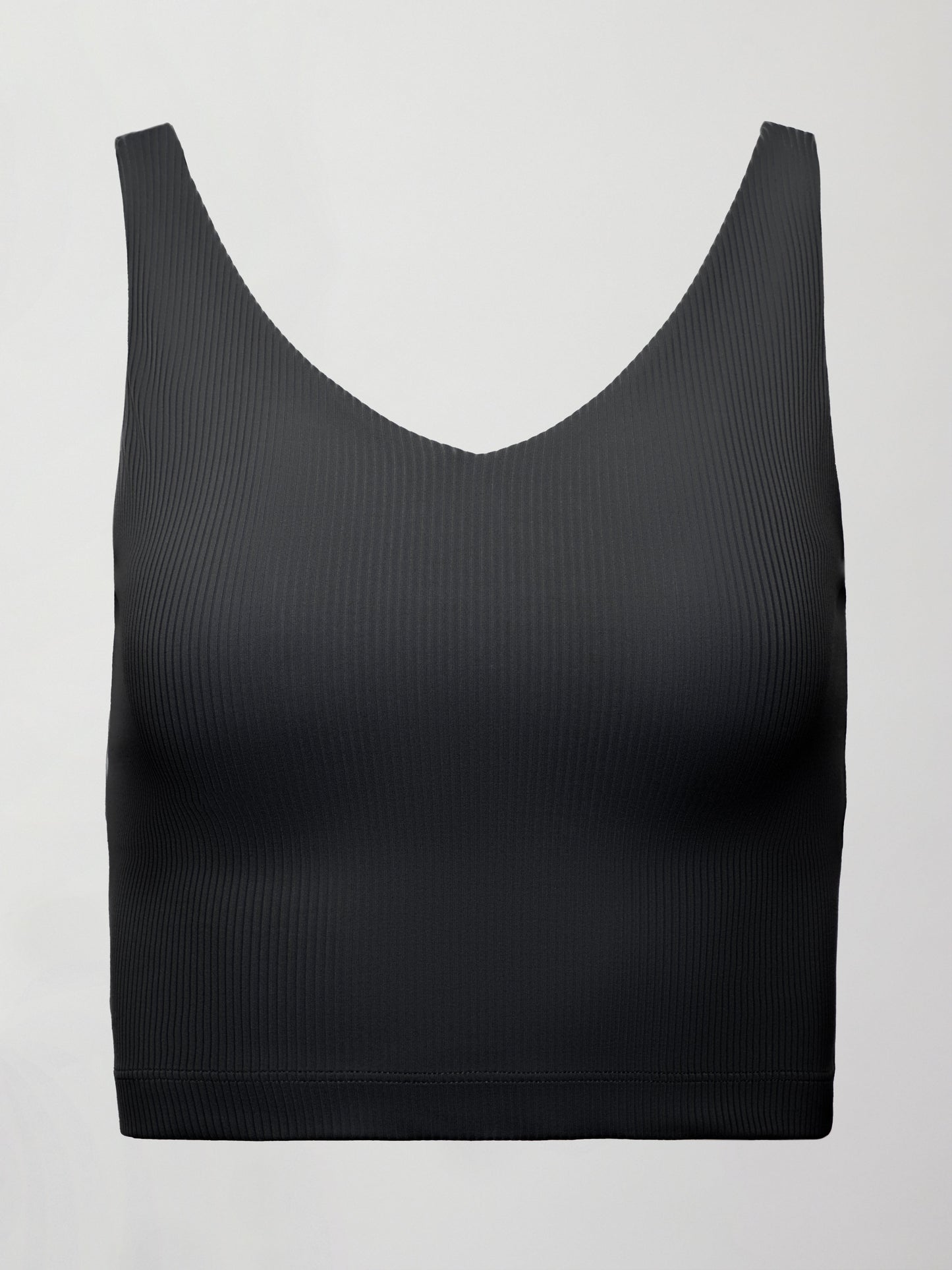 Carbon38 V-Neck Tank in Ribbed Melt - Black