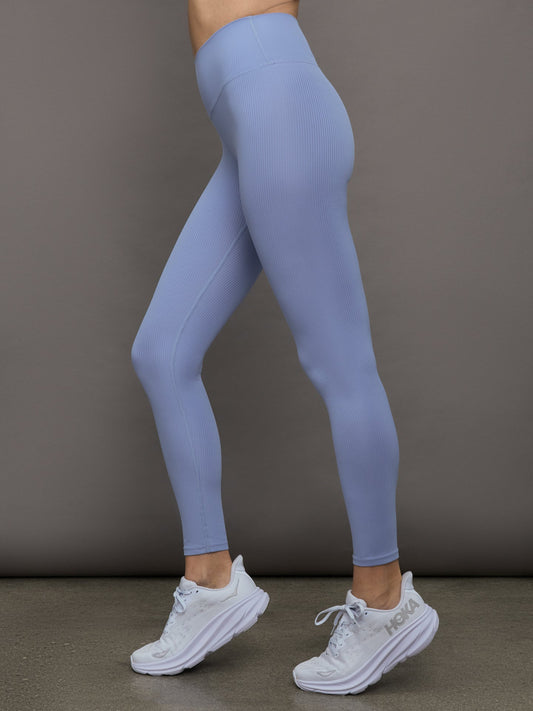 Carbon38 High Rise Legging in Ribbed Melt - Hydrangea
