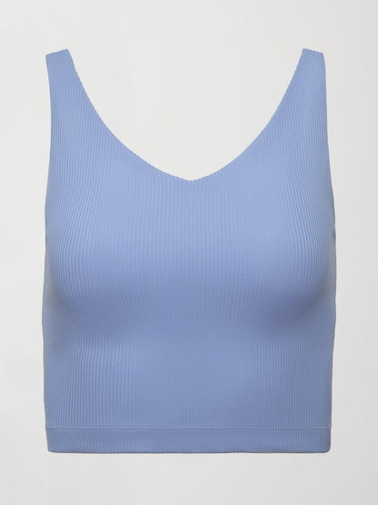 Carbon38 V-Neck Tank in Ribbed Melt - Hydrangea