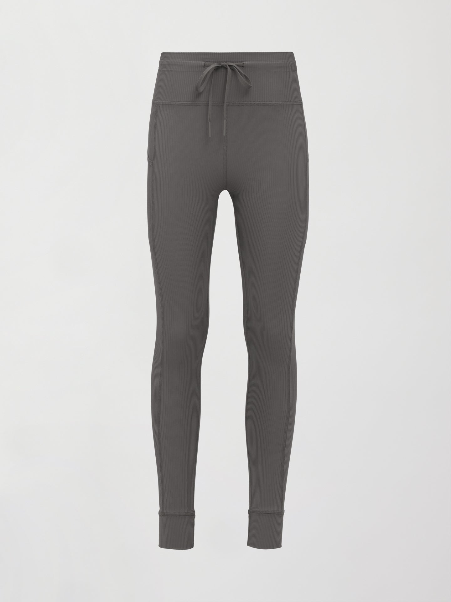 Carbon38 High Rise Pocket Legging in Ribbed Melt - Steel Grey