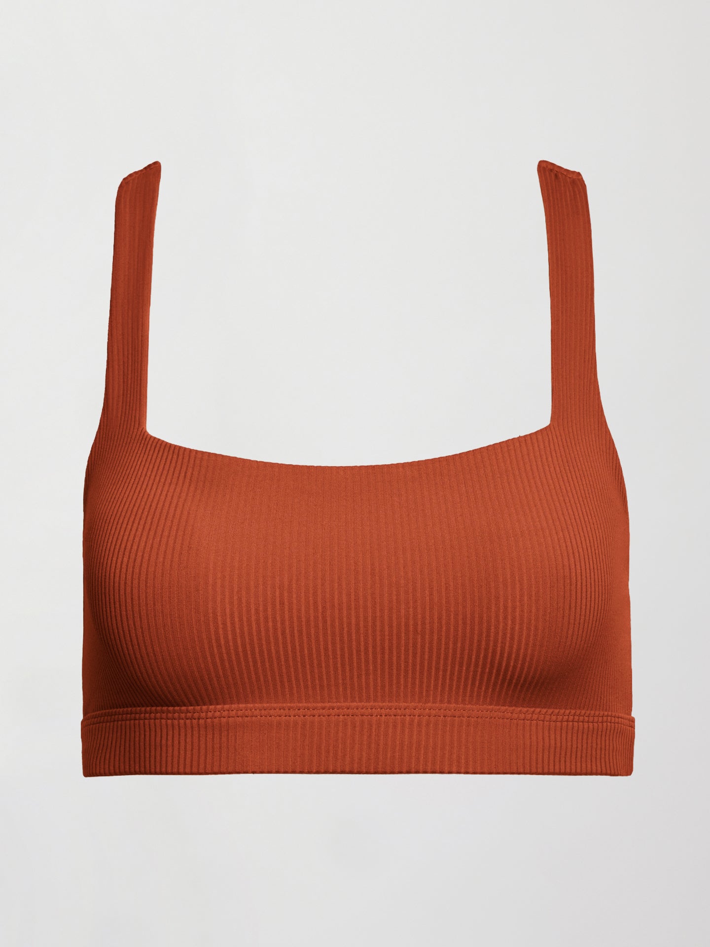 Carbon38 Racerback Bra in Ribbed Melt - Terracotta