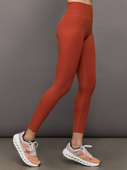 Carbon38 High Rise Legging in Ribbed Melt - Terracotta