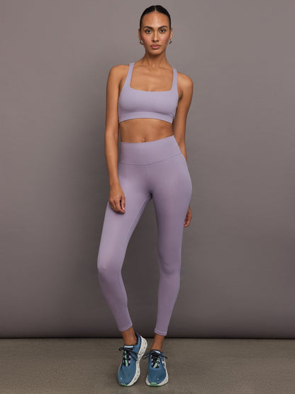 Carbon38 Racerback Bra in Ribbed Melt - Lavender Grey